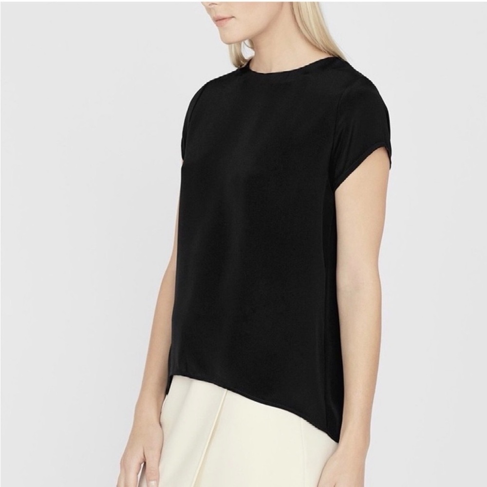 Cuyana Black Silk Tee Sz Med